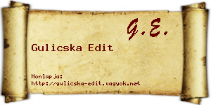 Gulicska Edit névjegykártya